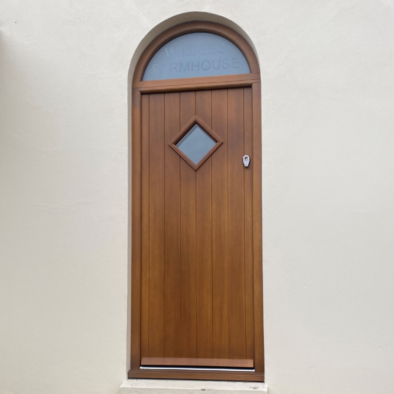 Arched wood style door